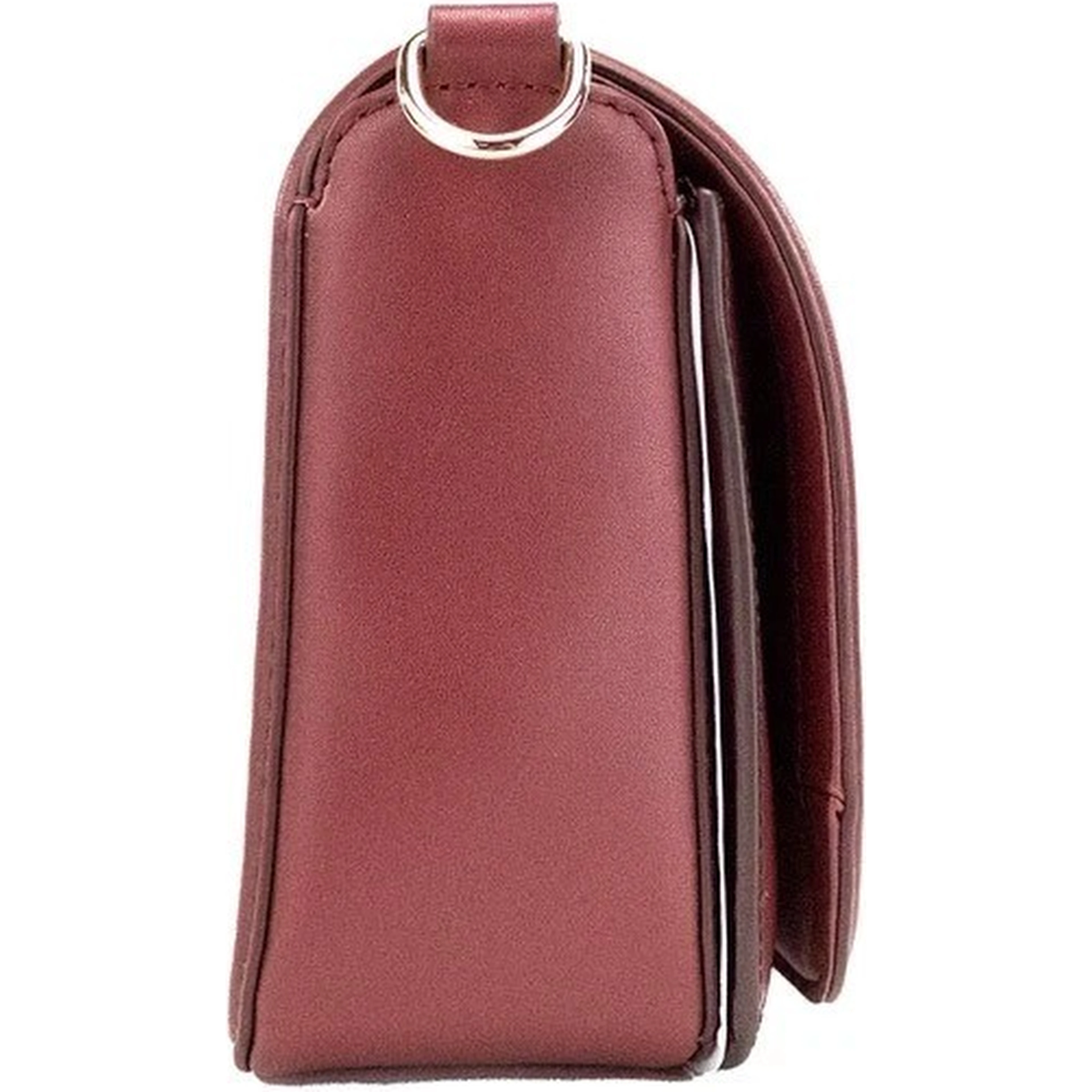Marc Jacobs Medium Metal Signet Syrah Smooth Leather Flap Crossbody Purse Bag