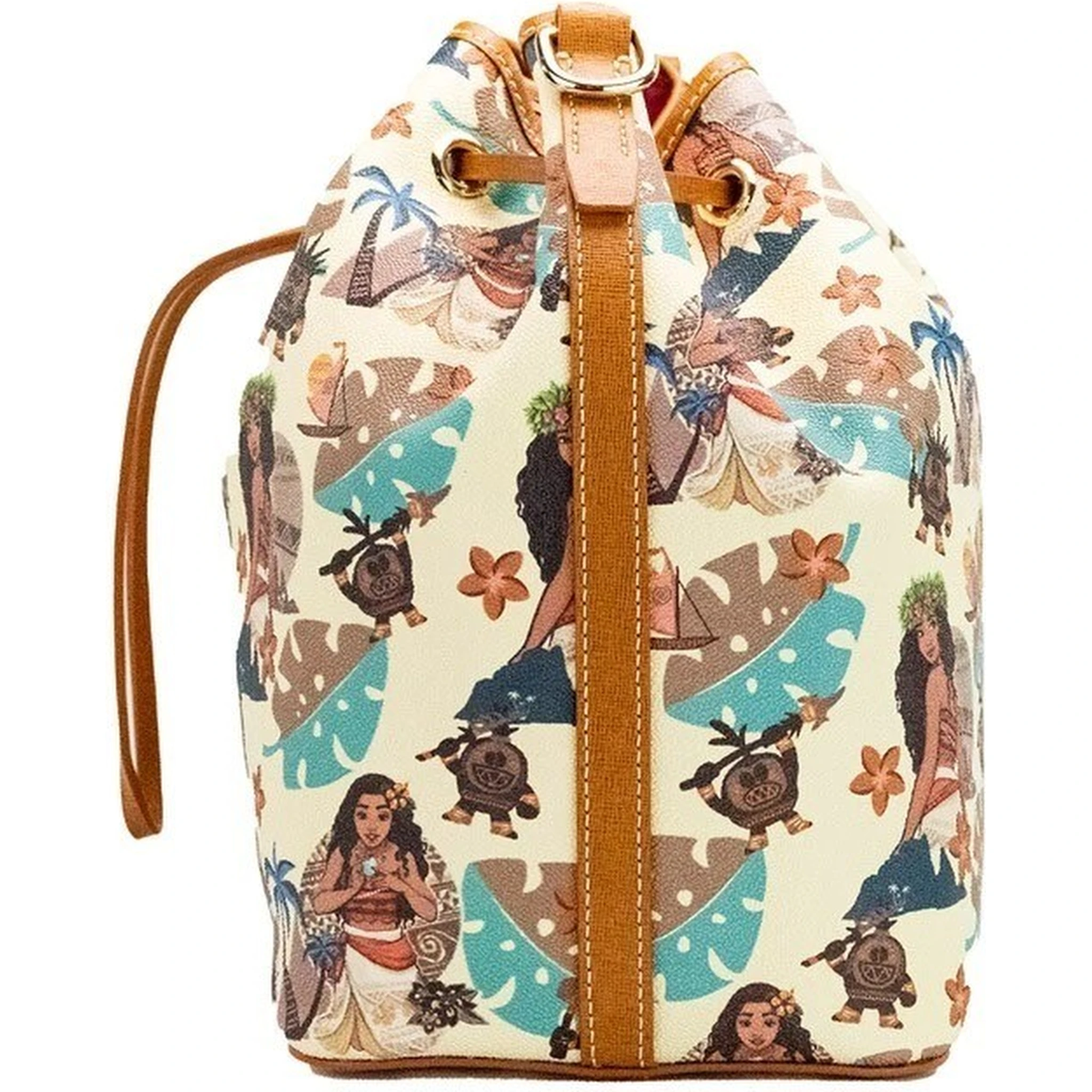 Dooney & Bourke Disney Medium Moana Coated Cotton Bucket Crossbody Bag Purse