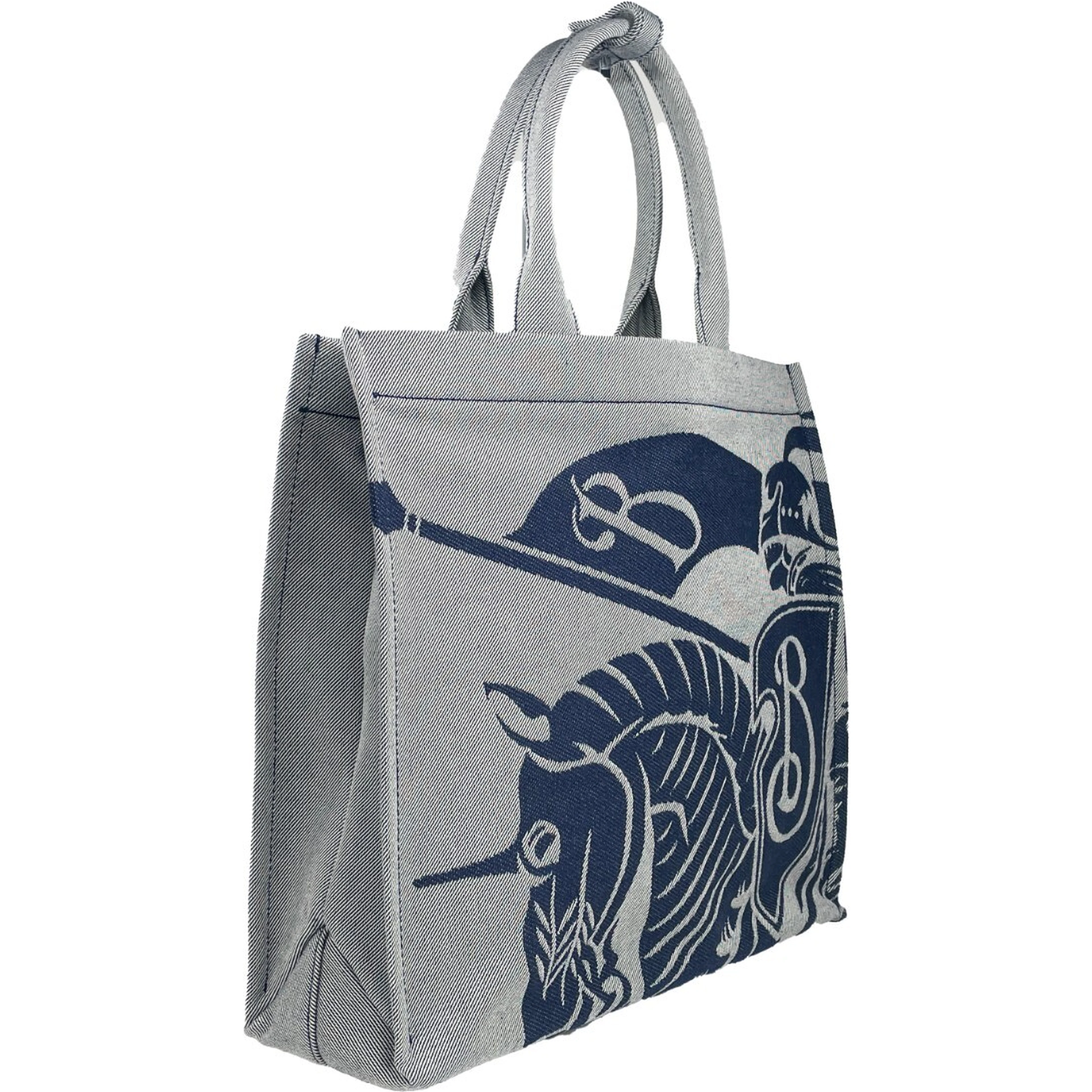 Burberry Navy EKD Canvas Tote Bag With Coin Pouch