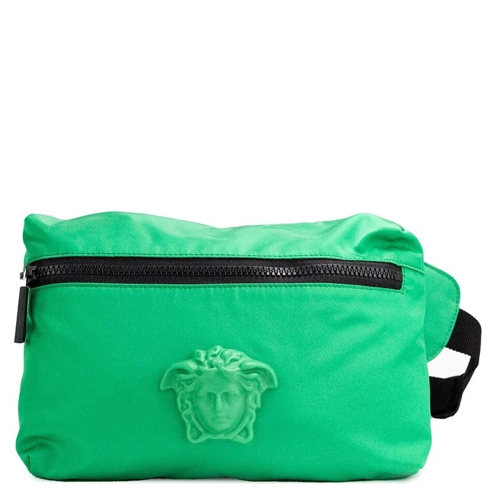 Versace Small Bright Green Nylon Matte Medusa Belt Bag Waist Fanny Pack Purse