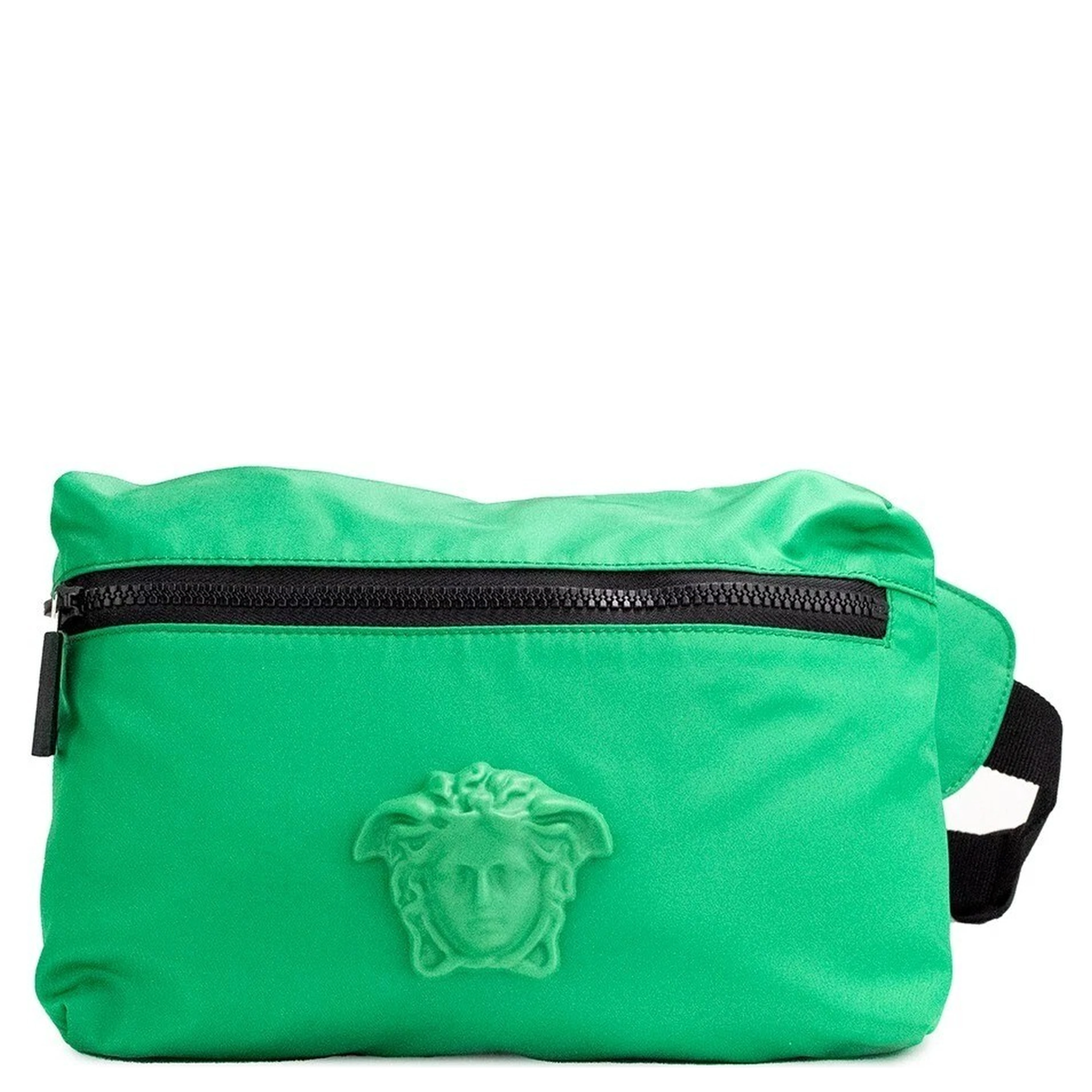 Versace Small Bright Green Nylon Matte Medusa Belt Bag Waist Fanny Pack Purse