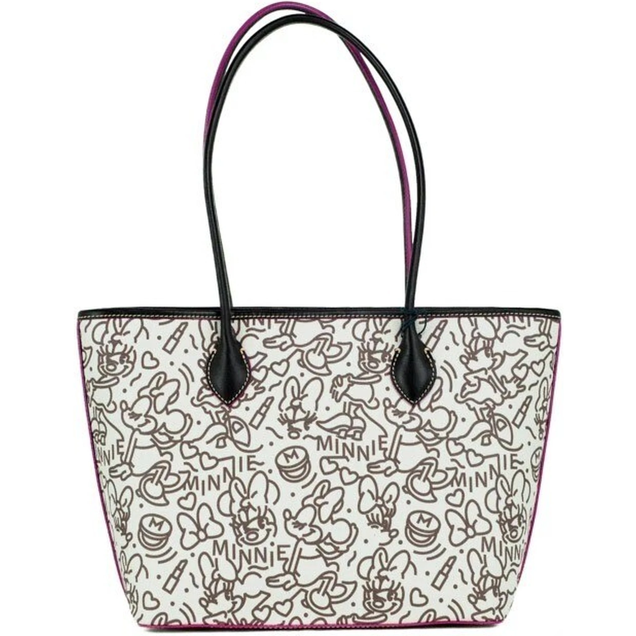 Dooney & Bourke Disney Medium Minnie Mouse Line Art Coated Cotton Tote Handbag