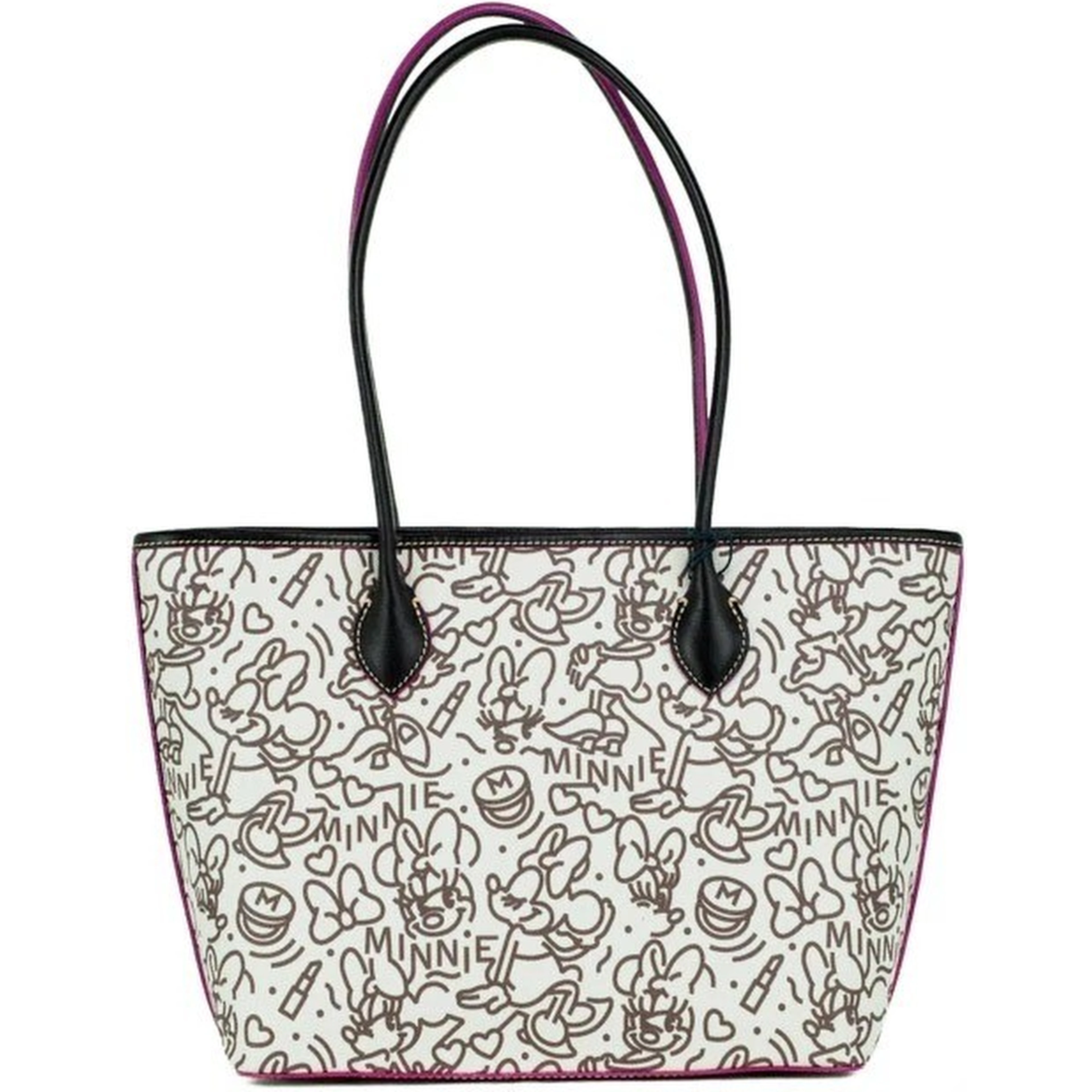 Dooney & Bourke Disney Medium Minnie Mouse Line Art Coated Cotton Tote Handbag