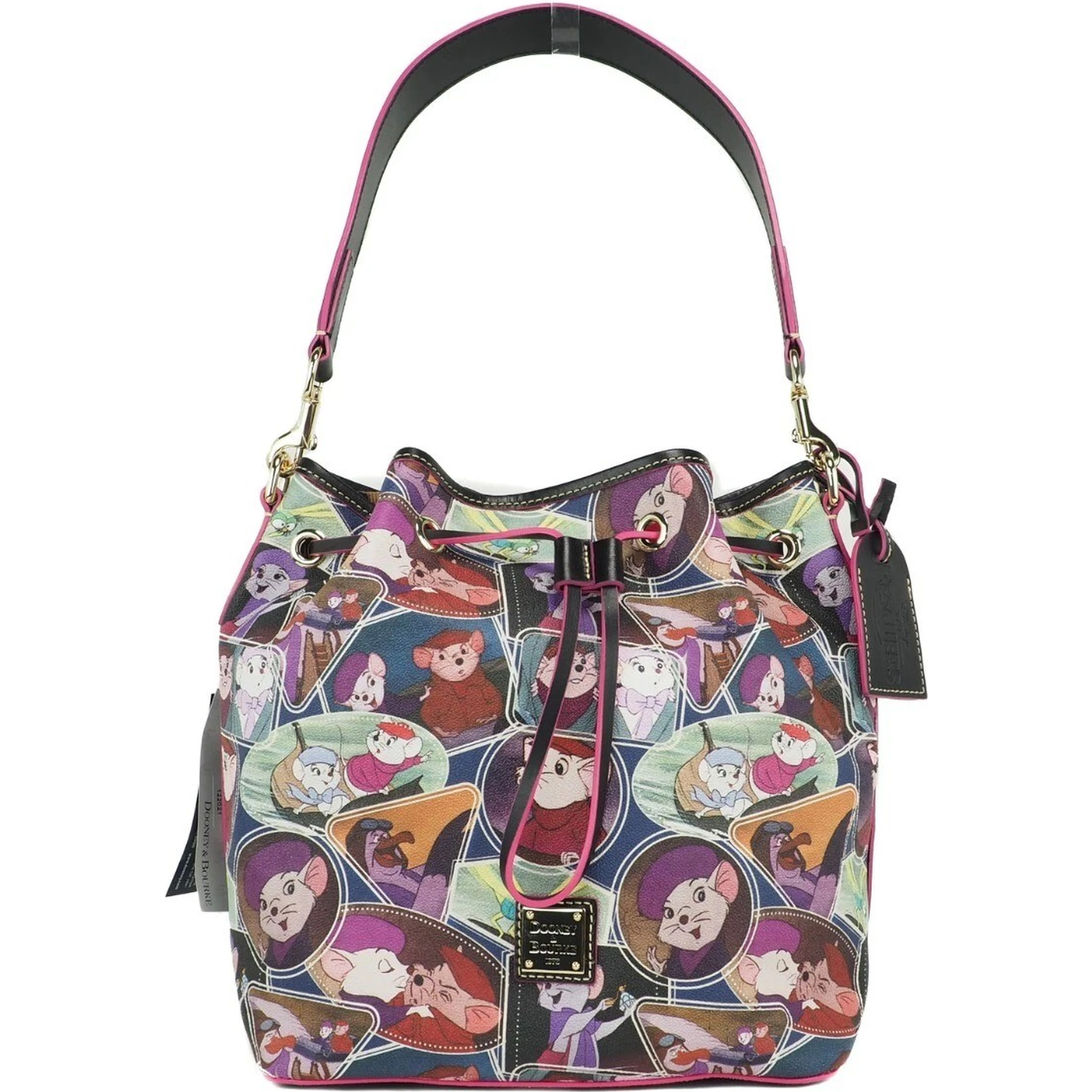 Dooney & Bourke Disney Rescuers Drawstring Bucket Shoulder Bag