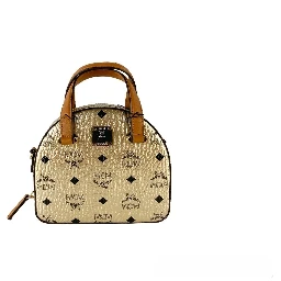 MCM Half Moon Mini Round Top Tote Crossbody Bag