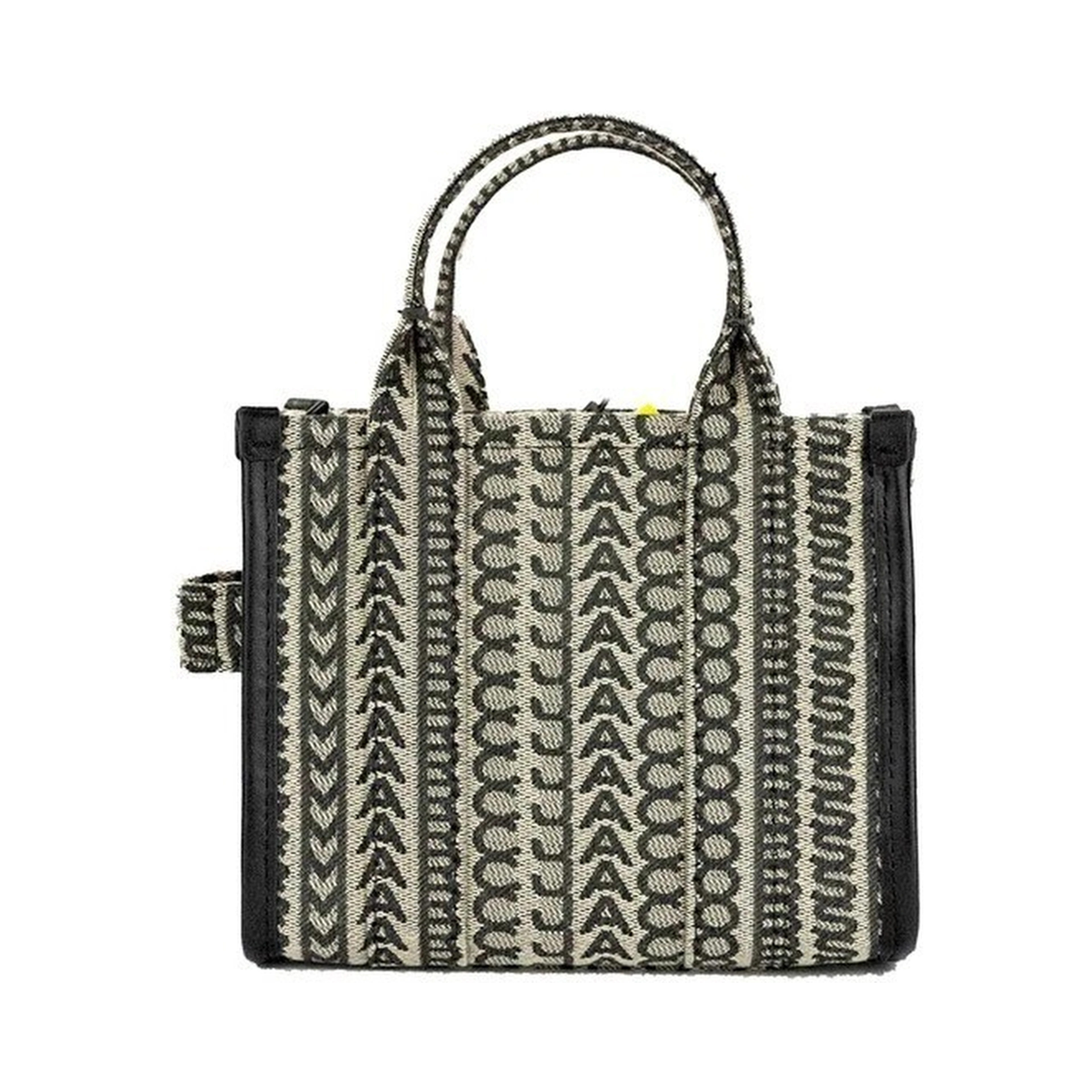 Marc Jacobs The Monogram Beige Mini Tote Woven Jacquard Canvas Crossbody Handbag