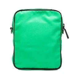 Versace Small Bright Green Nylon Fabric Medusa Crossbody Messenger Bag Purse