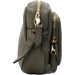 Burberry Small Branded Dark Fern Green Grainy Leather Camera Crossbody Bag