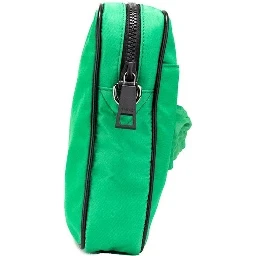 Versace Small Bright Green Nylon Fabric Medusa Crossbody Messenger Bag Purse