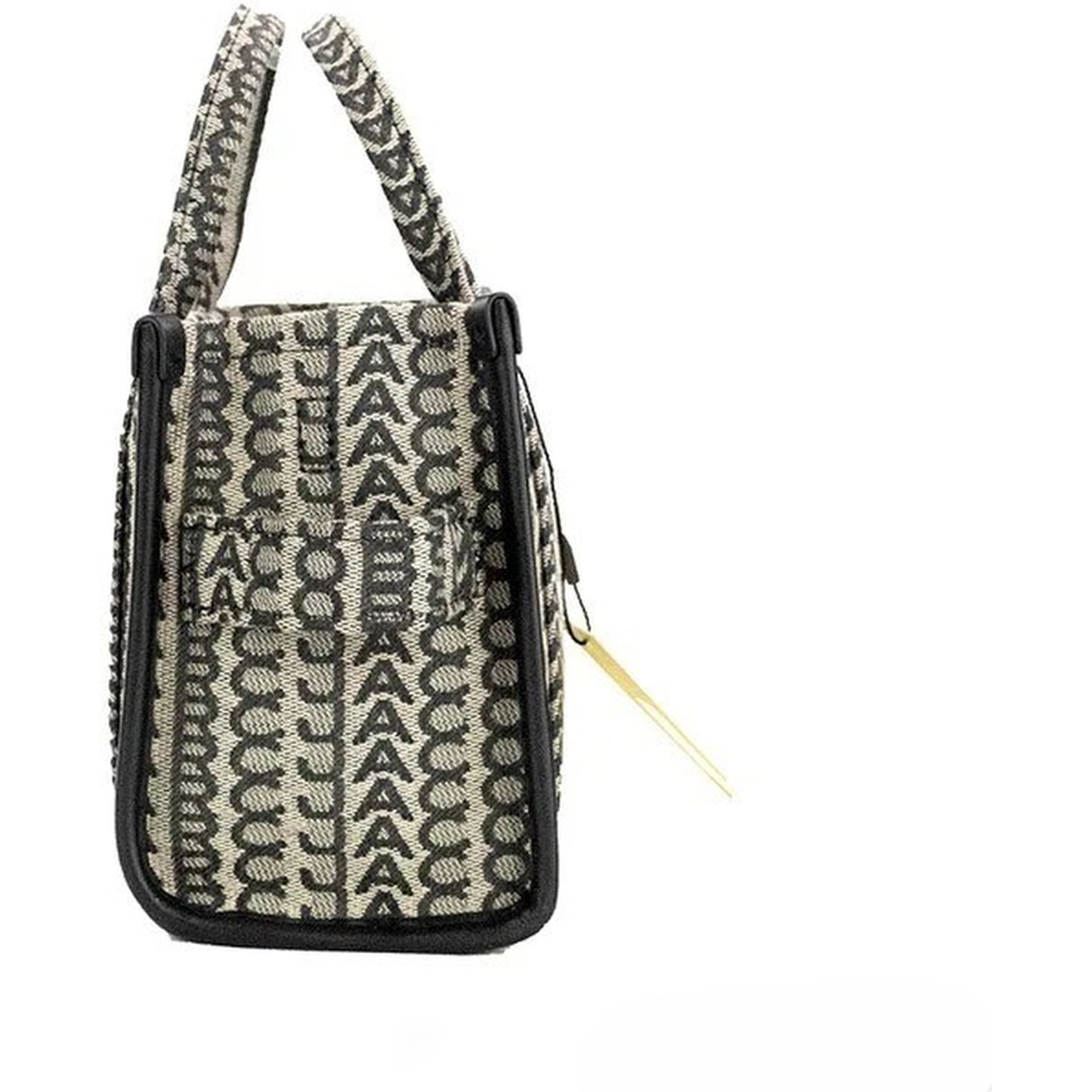 Marc Jacobs The Monogram Beige Mini Tote Woven Jacquard Canvas Crossbody Handbag