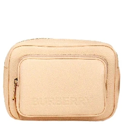 Burberry Small Branded Peach Pink Grainy Leather Camera Crossbody Bag