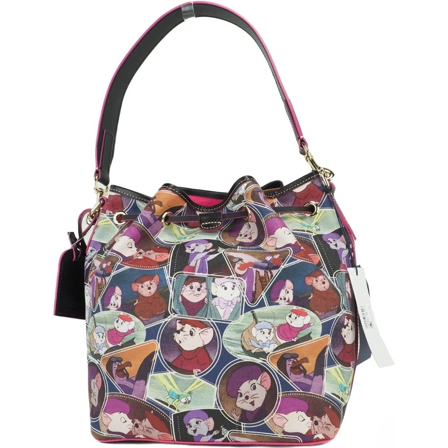 Dooney & Bourke Disney Rescuers Drawstring Bucket Shoulder Bag