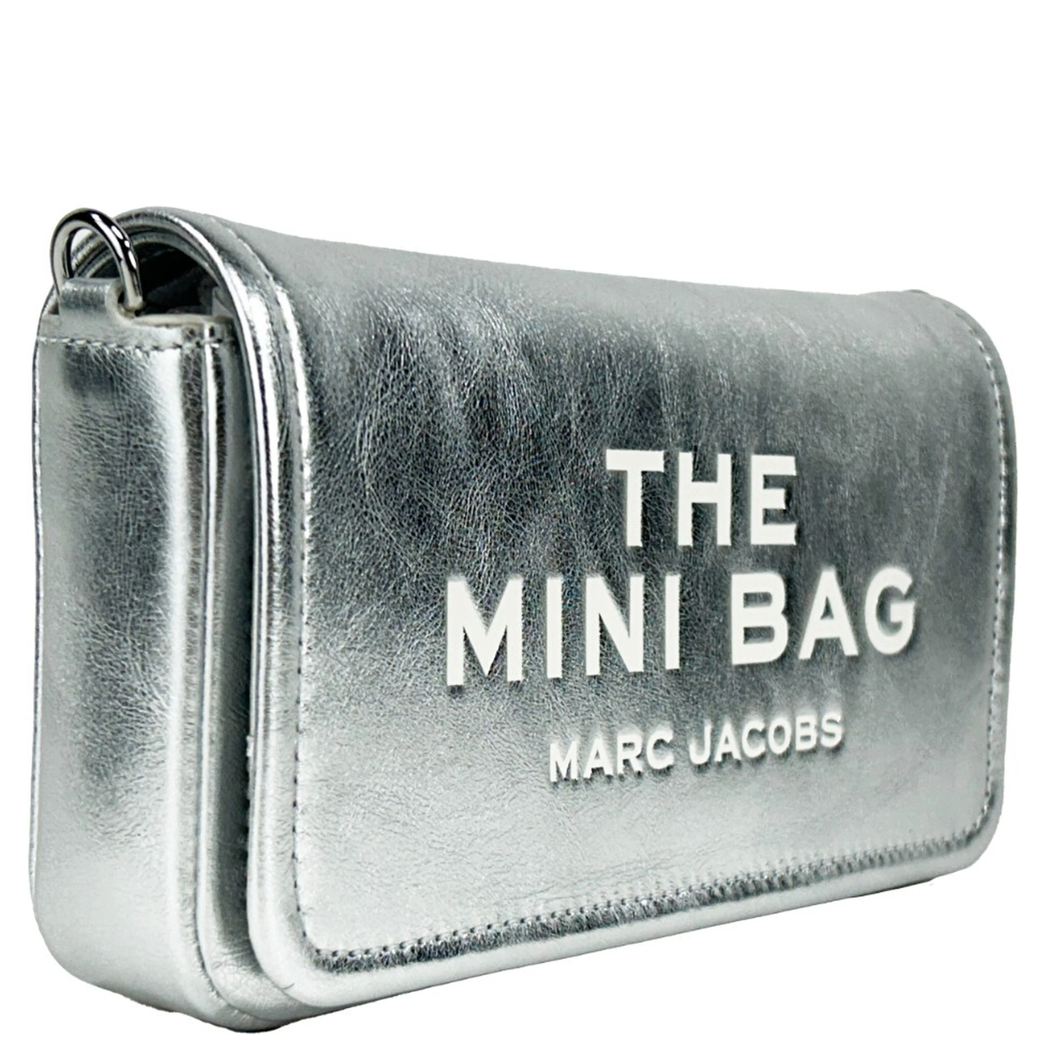 Marc Jacobs The Metallic Leather Chain Mini Bag - Silver