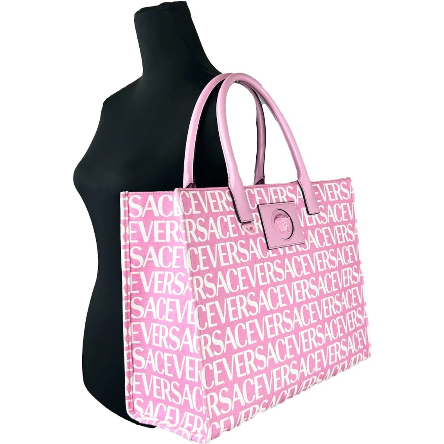 Versace Medusa Large Canvas Large Tote Bag Baby Pink