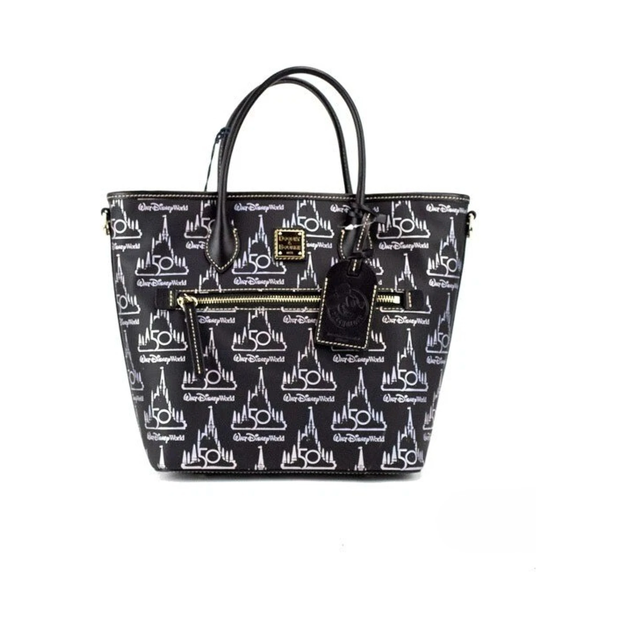 Dooney & Bourke Black Walt Disney World 50th Anniversary Leather Tote Bag