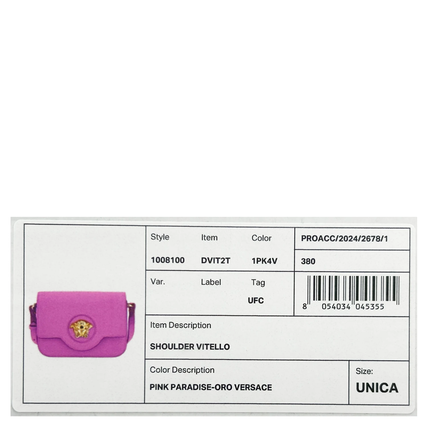 Versace La Medusa Pink Leather Shoulder Crossbody Bag Purse