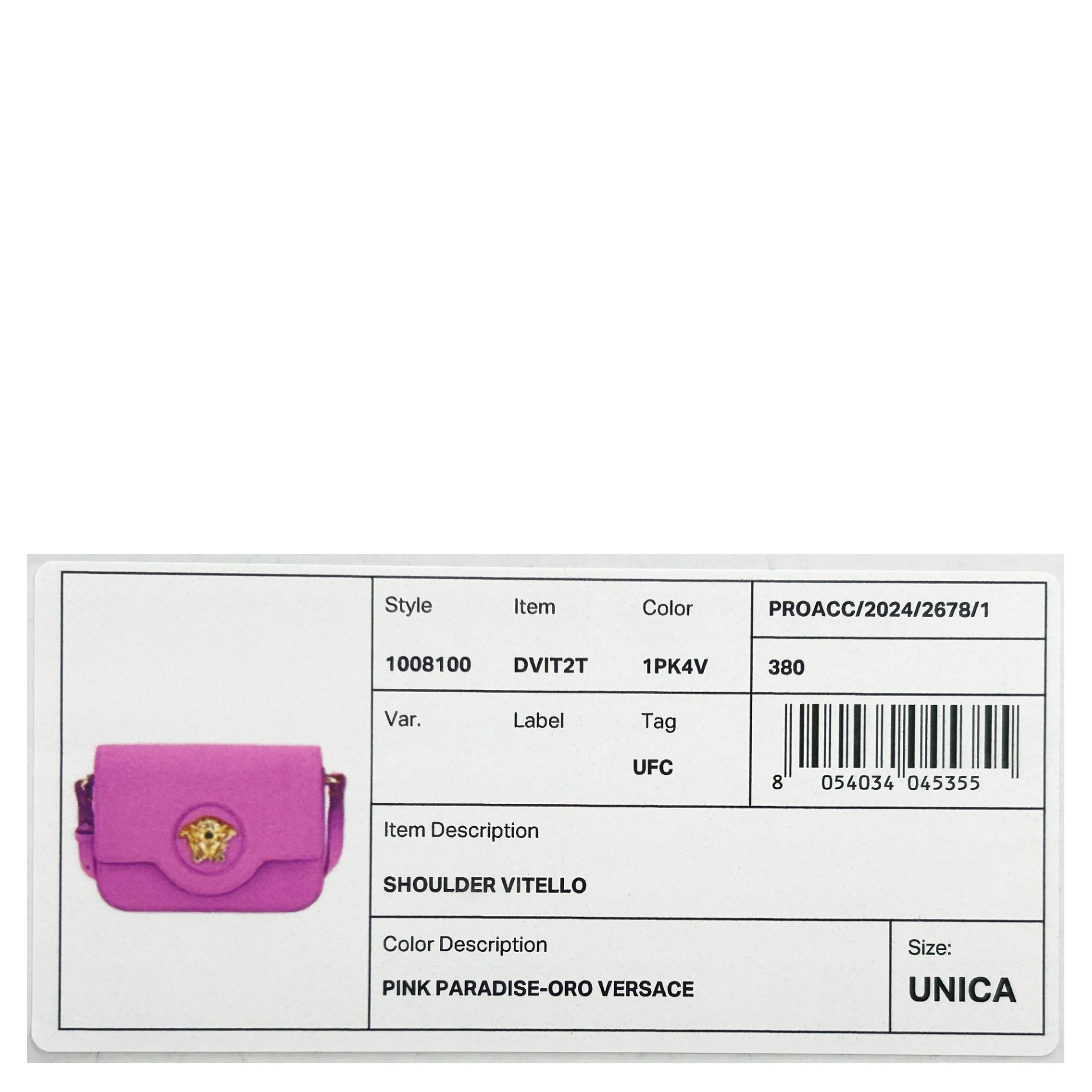 Versace La Medusa Pink Leather Shoulder Crossbody Bag Purse