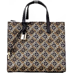 Marc Jacobs Mini Grind Signet Printed Leather Crossbody Tote Handbag Purse