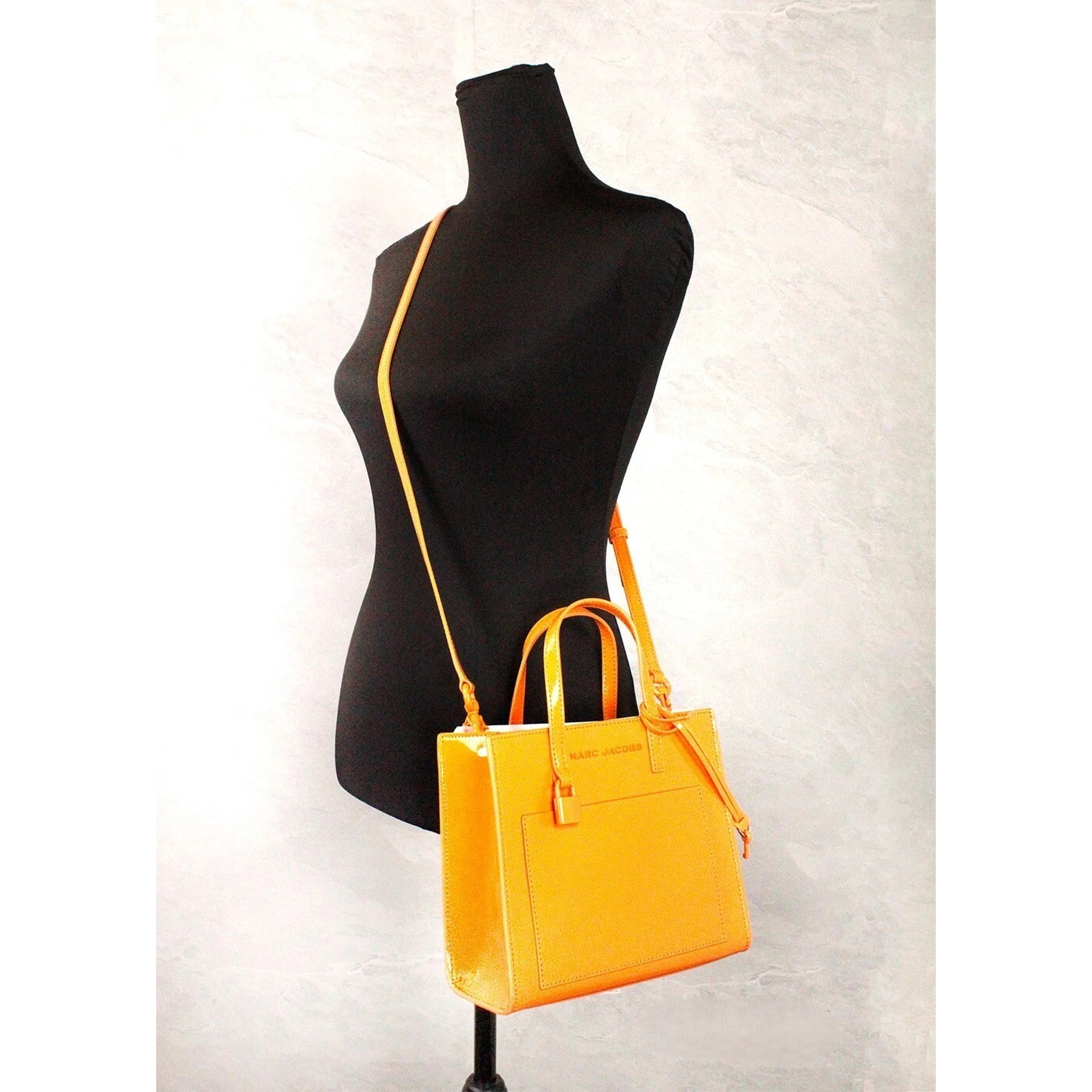 Marc Jacobs Mini Grind Scorched Patent Leather Crossbody Tote Bag Purse