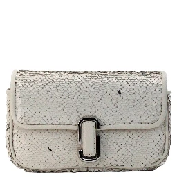 Marc Jacobs The Mini J Marc Shoulder Bag Cream Sequined Crossbody Bag