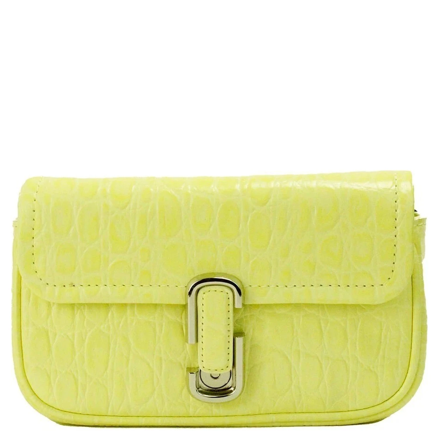Marc Jacobs The Mini Shoulder Bag Yellow Embossed Leather Crossbody Bag