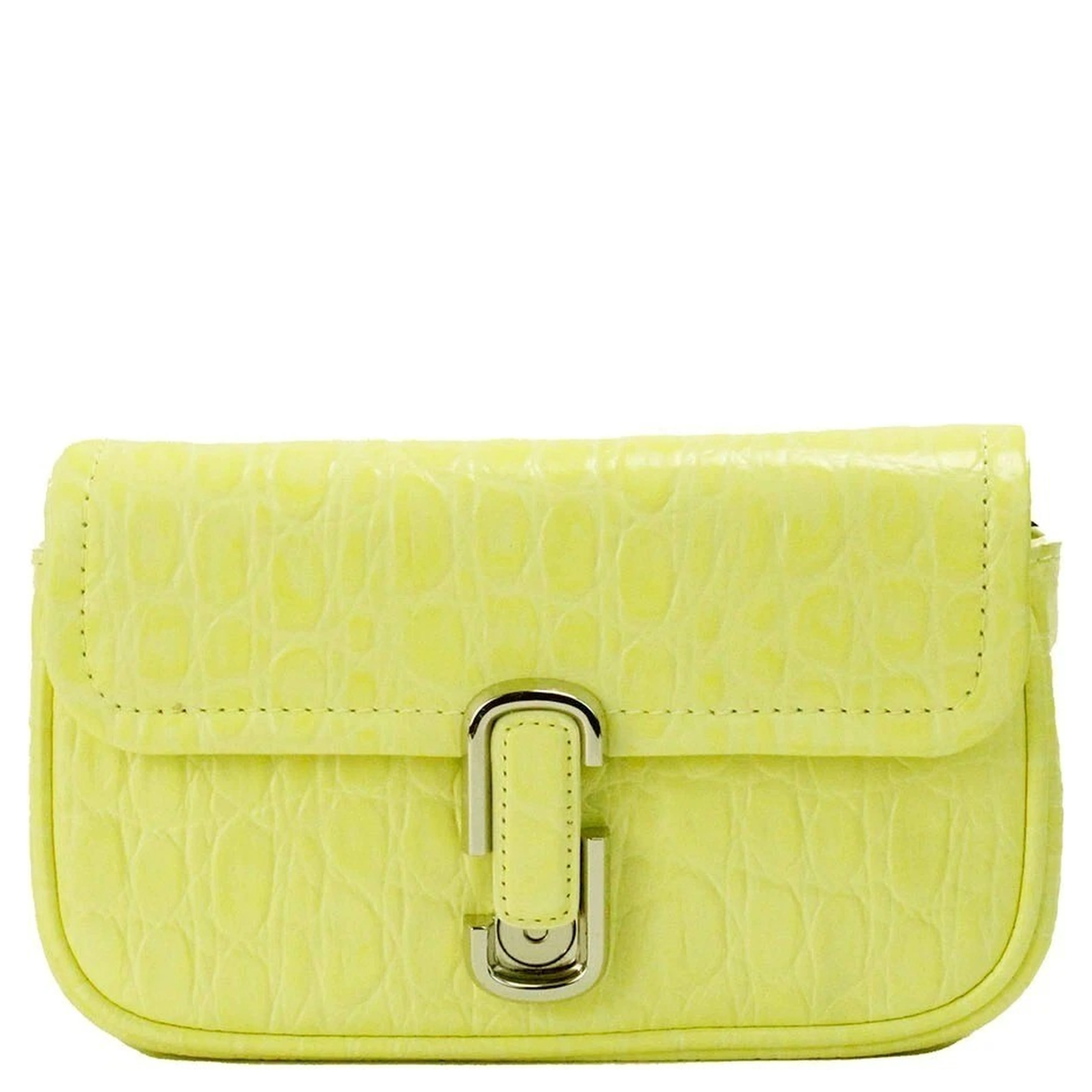 Marc Jacobs The Mini Shoulder Bag Yellow Embossed Leather Crossbody Bag