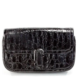 Marc Jacobs The Mini Shoulder Bag Black Embossed Leather Crossbody Bag
