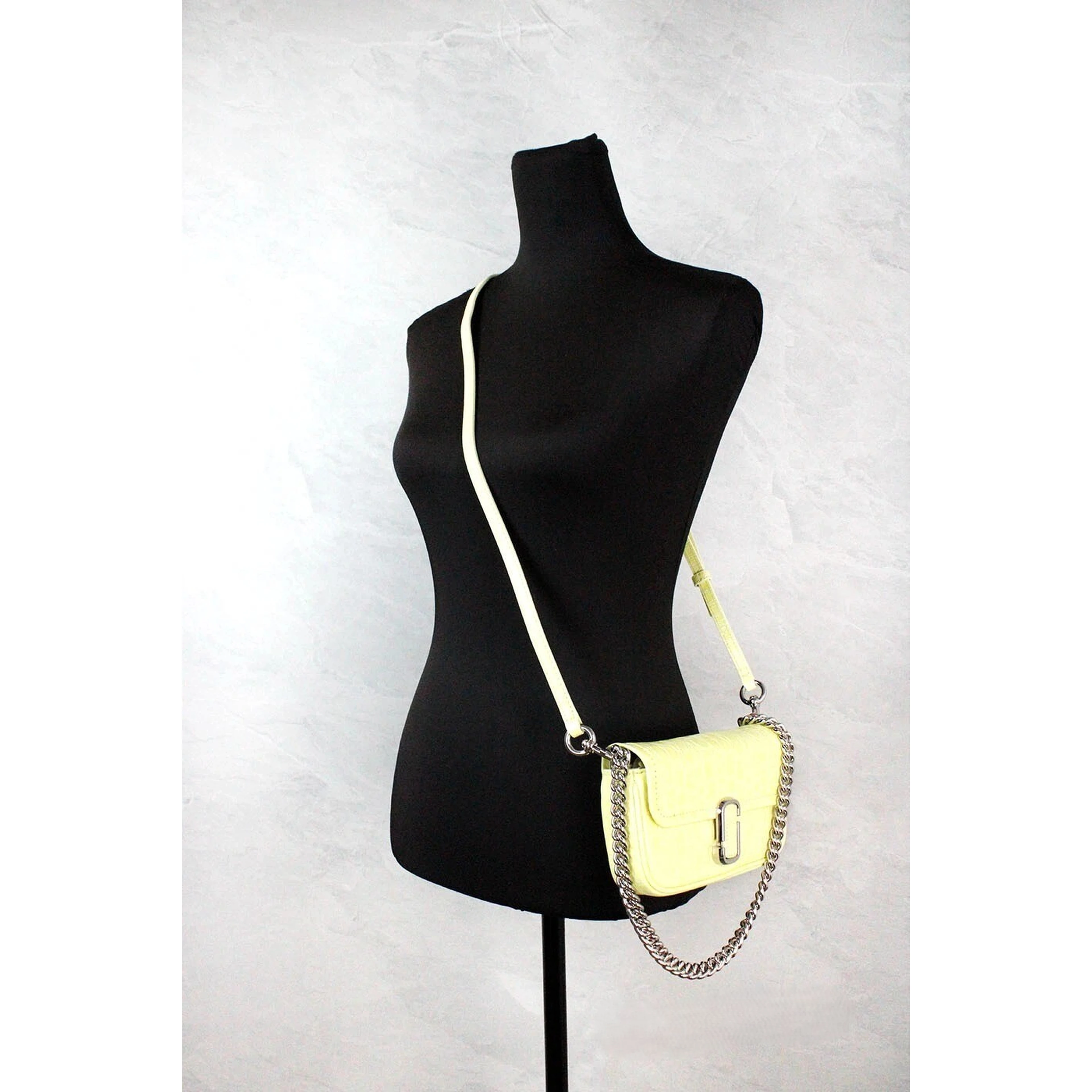 Marc Jacobs The Mini Shoulder Bag Yellow Embossed Leather Crossbody Bag