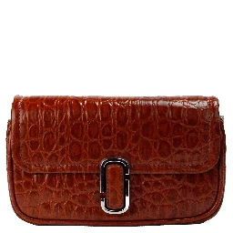 Marc Jacobs The Mini Shoulder Bag Spice Brown Embossed Leather Crossbody Bag