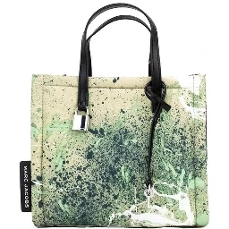 Marc Jacobs Mini Green Multi Splatter Paint Print Nylon Crossbody Tote Handbag