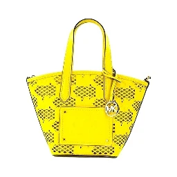 Michael Kors Kimber Small Daffodil Leather 2-In-1 Zip Tote Messenger Bag Purse