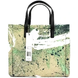 Marc Jacobs Mini Green Multi Splatter Paint Print Nylon Crossbody Tote Handbag