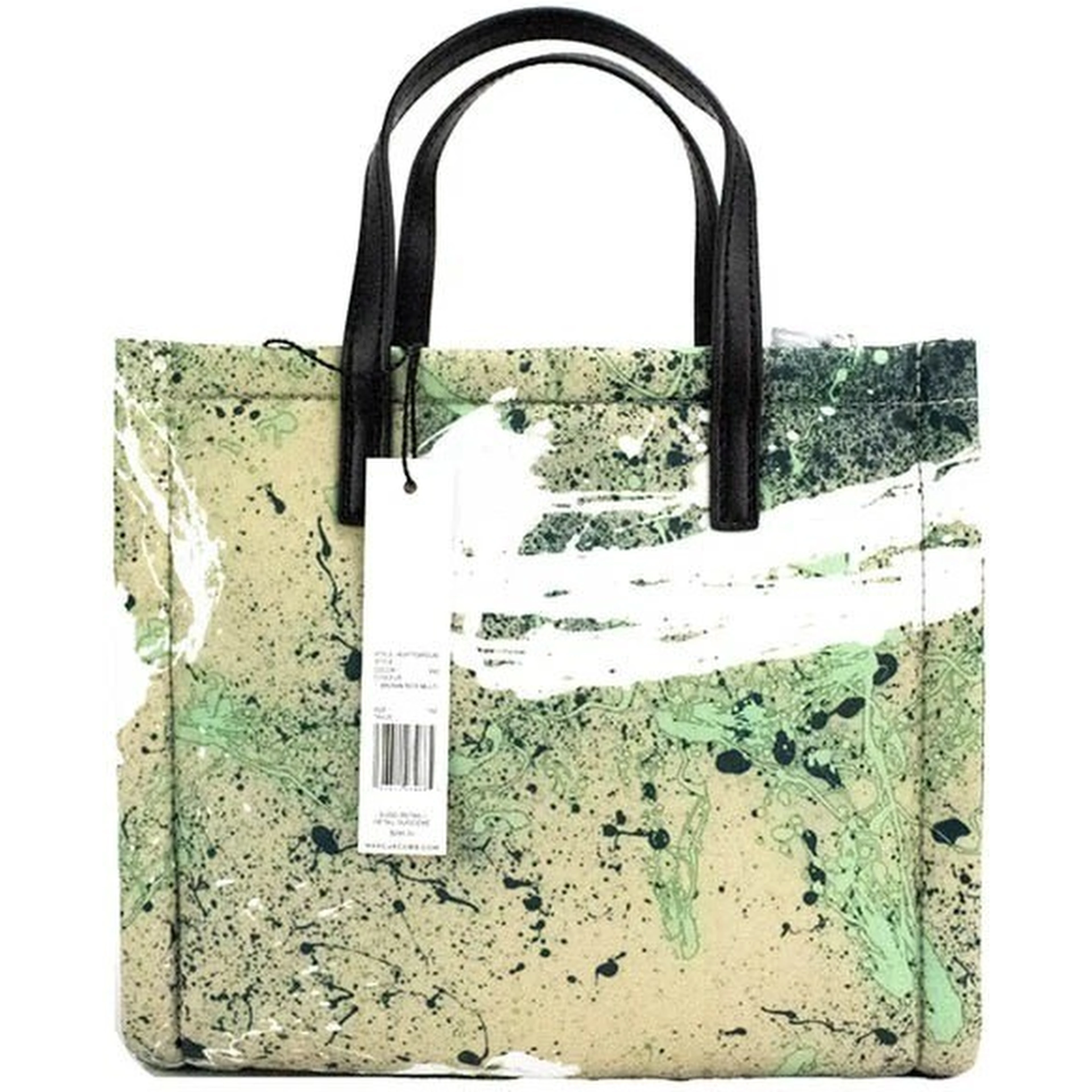 Marc Jacobs Mini Green Multi Splatter Paint Print Nylon Crossbody Tote Handbag