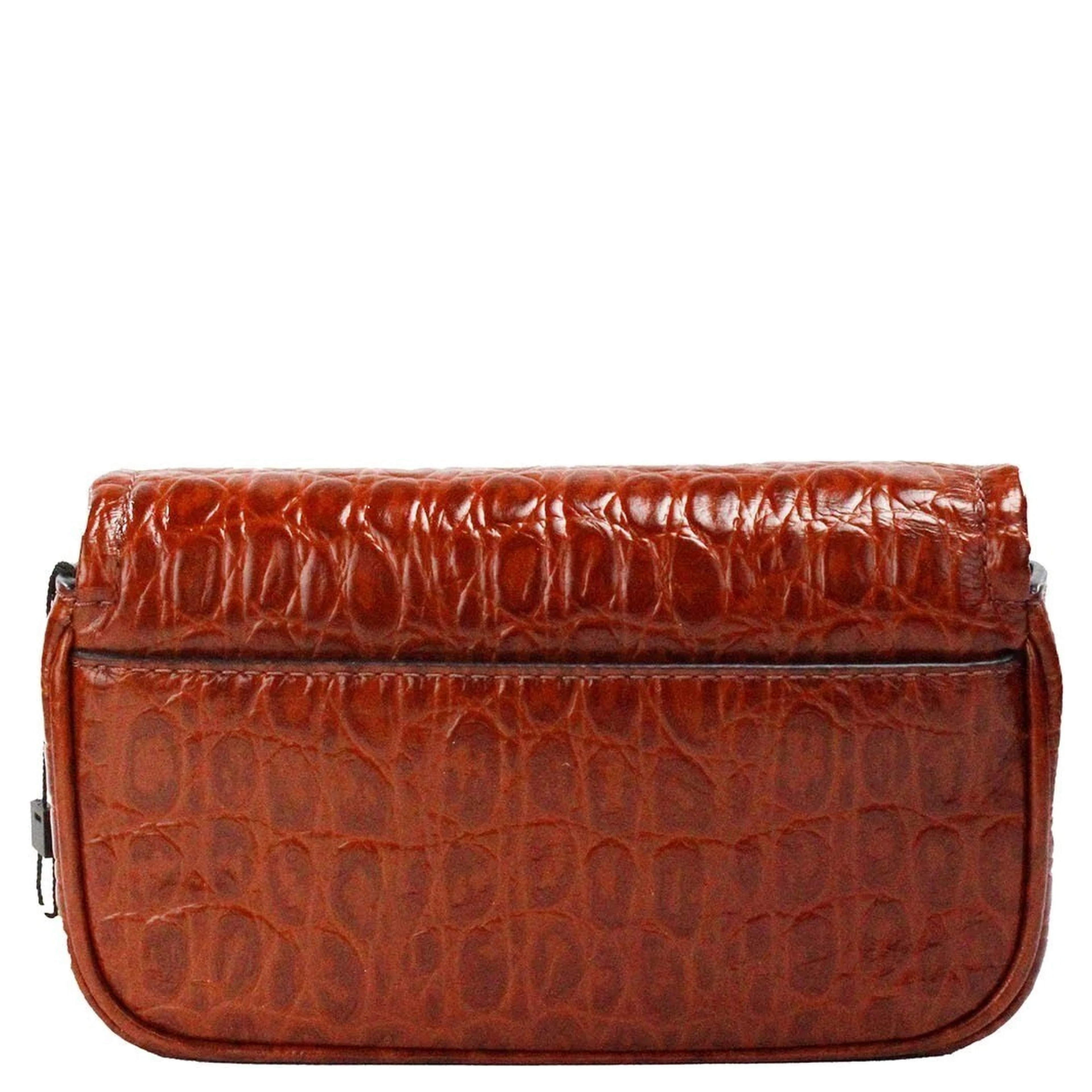 Marc Jacobs The Mini Shoulder Bag Spice Brown Embossed Leather Crossbody Bag