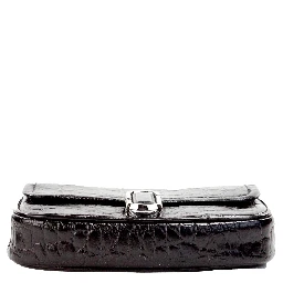 Marc Jacobs The Mini Shoulder Bag Black Embossed Leather Crossbody Bag