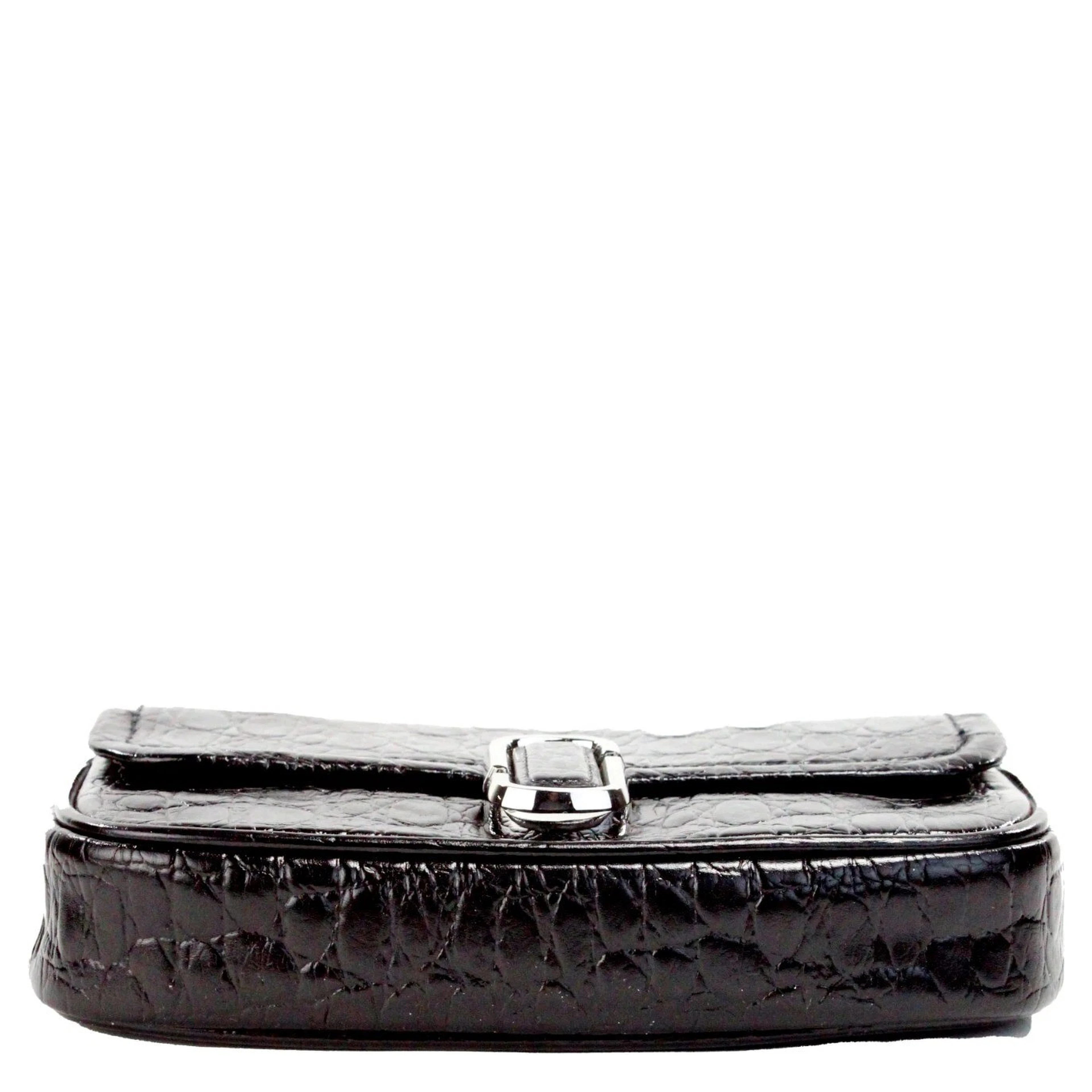 Marc Jacobs The Mini Shoulder Bag Black Embossed Leather Crossbody Bag