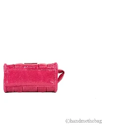 Marc Jacobs The Shiny Crinkle Micro Tote Magenta Leather Crossbody Bag Handbag