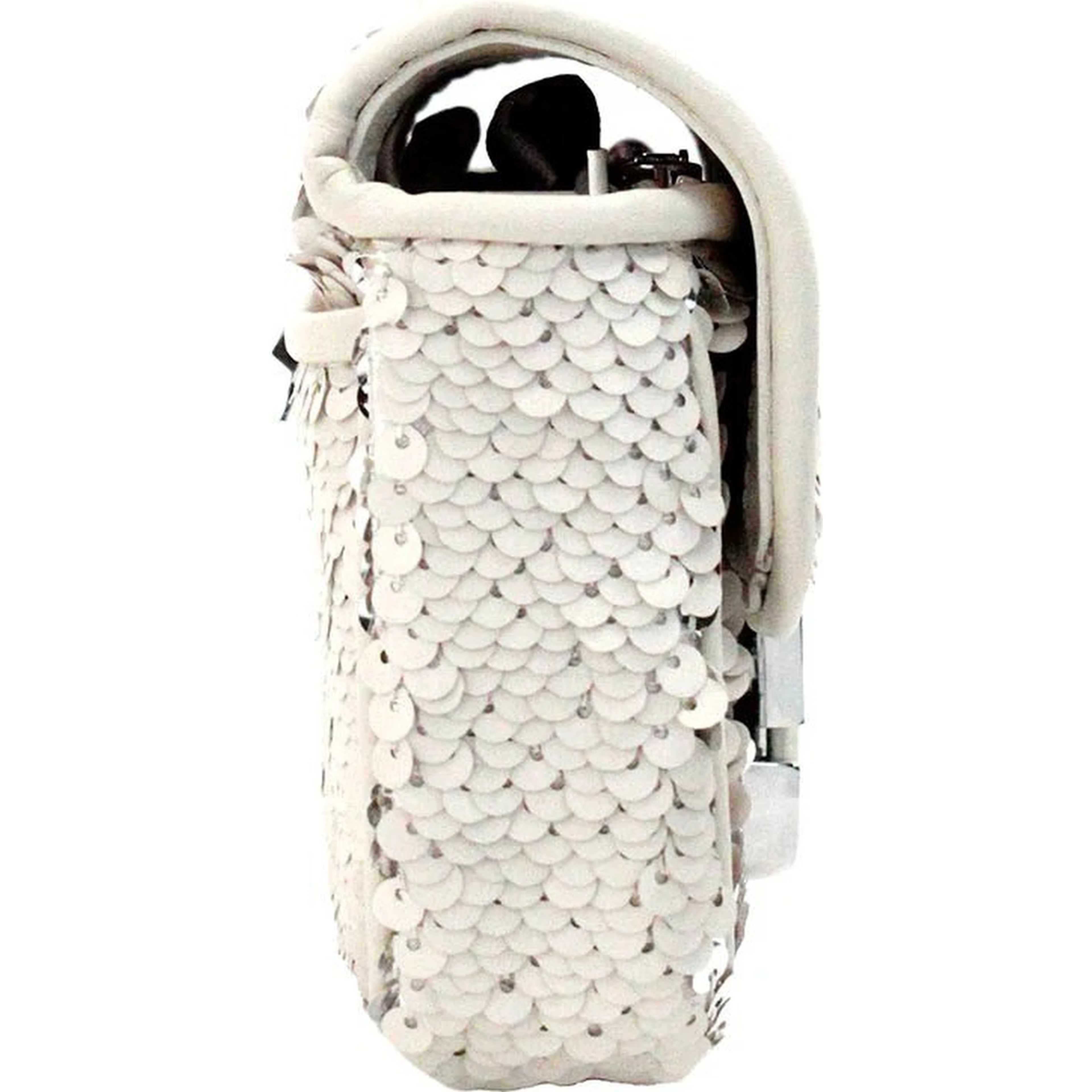 Marc Jacobs The Mini J Marc Shoulder Bag Cream Sequined Crossbody Bag