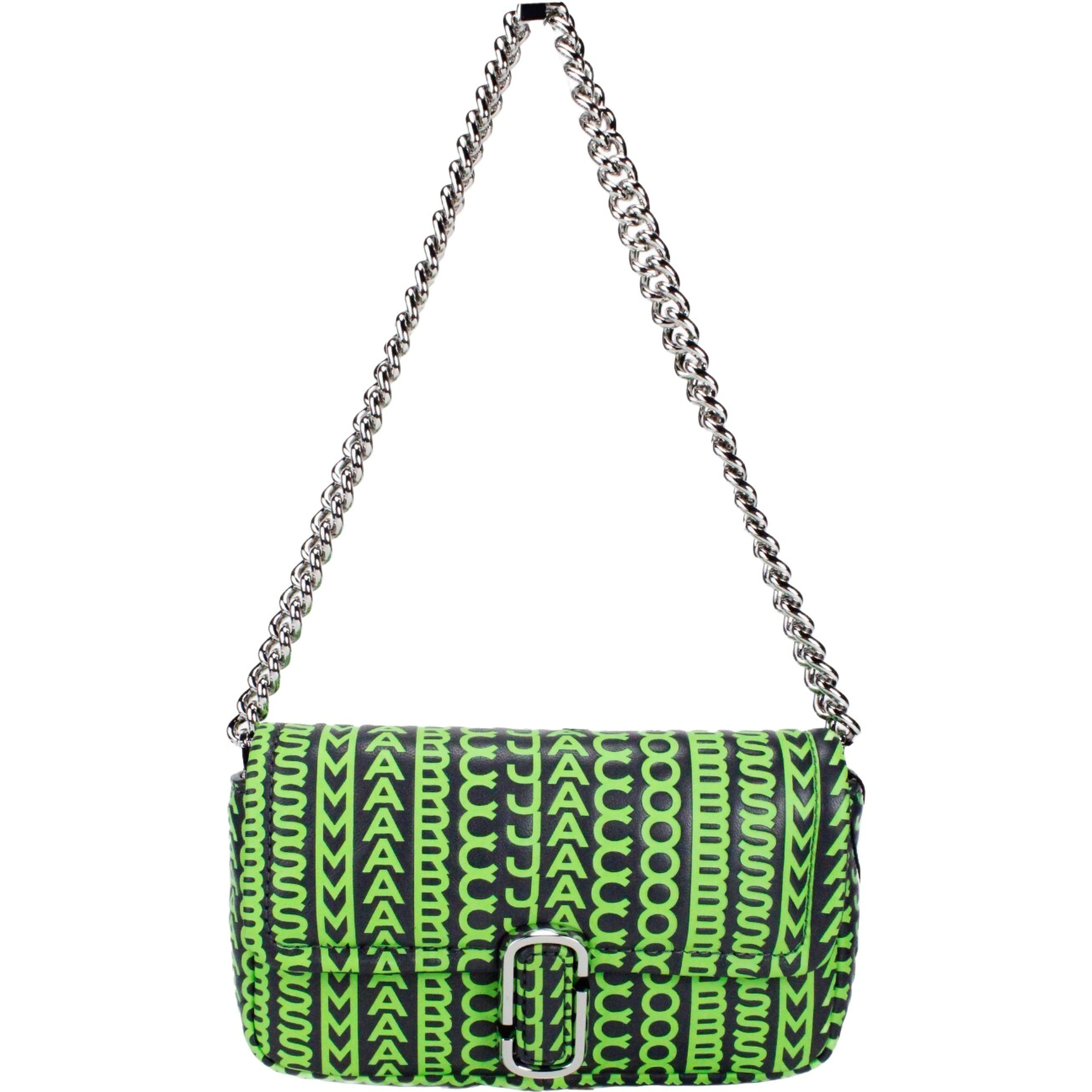 Marc Jacobs Neon Green The Monogram Leather J Marc Mini Shoulder Bag Crossbody