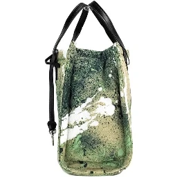 Marc Jacobs Mini Green Multi Splatter Paint Print Nylon Crossbody Tote Handbag