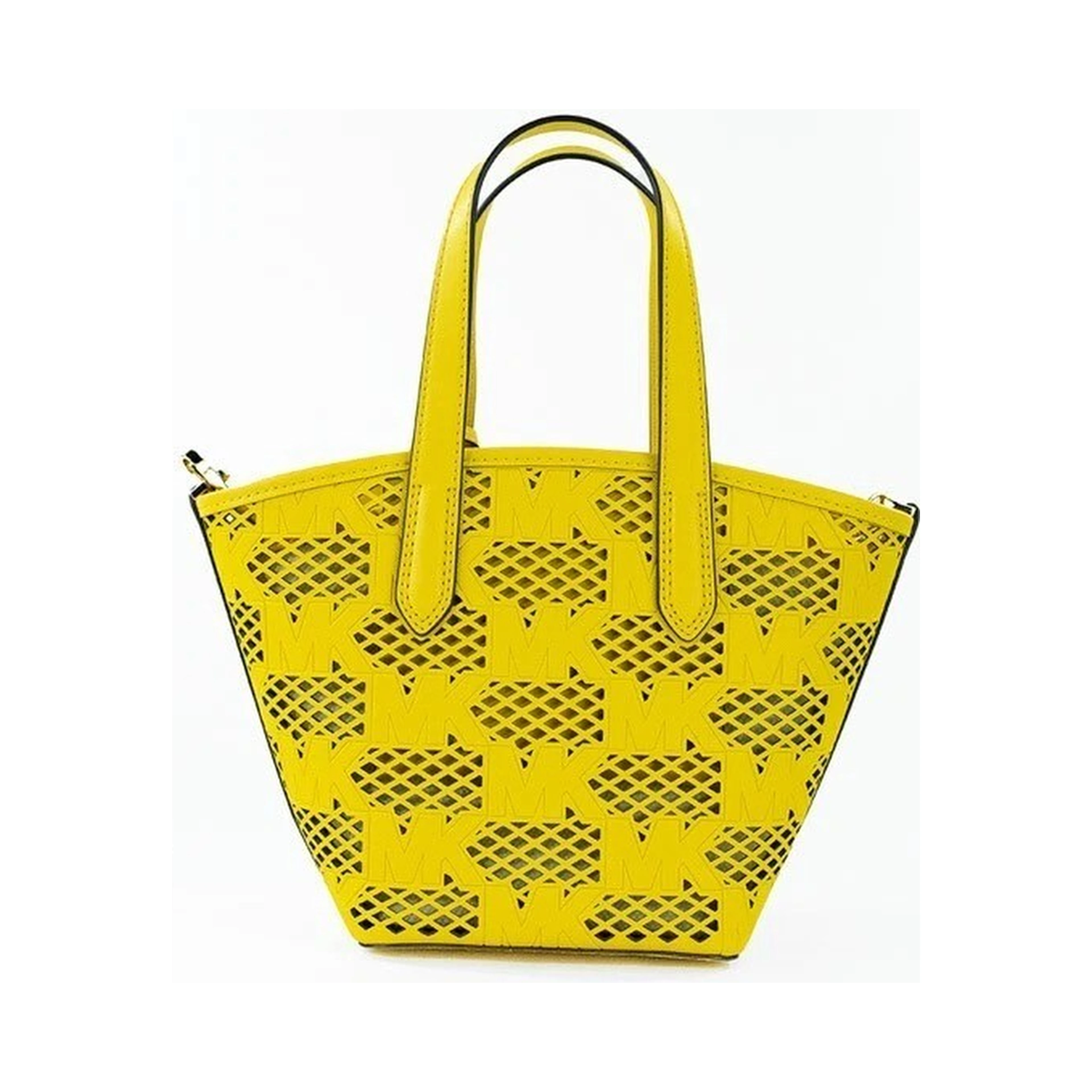Michael Kors Kimber Small Daffodil Leather 2-In-1 Zip Tote Messenger Bag Purse