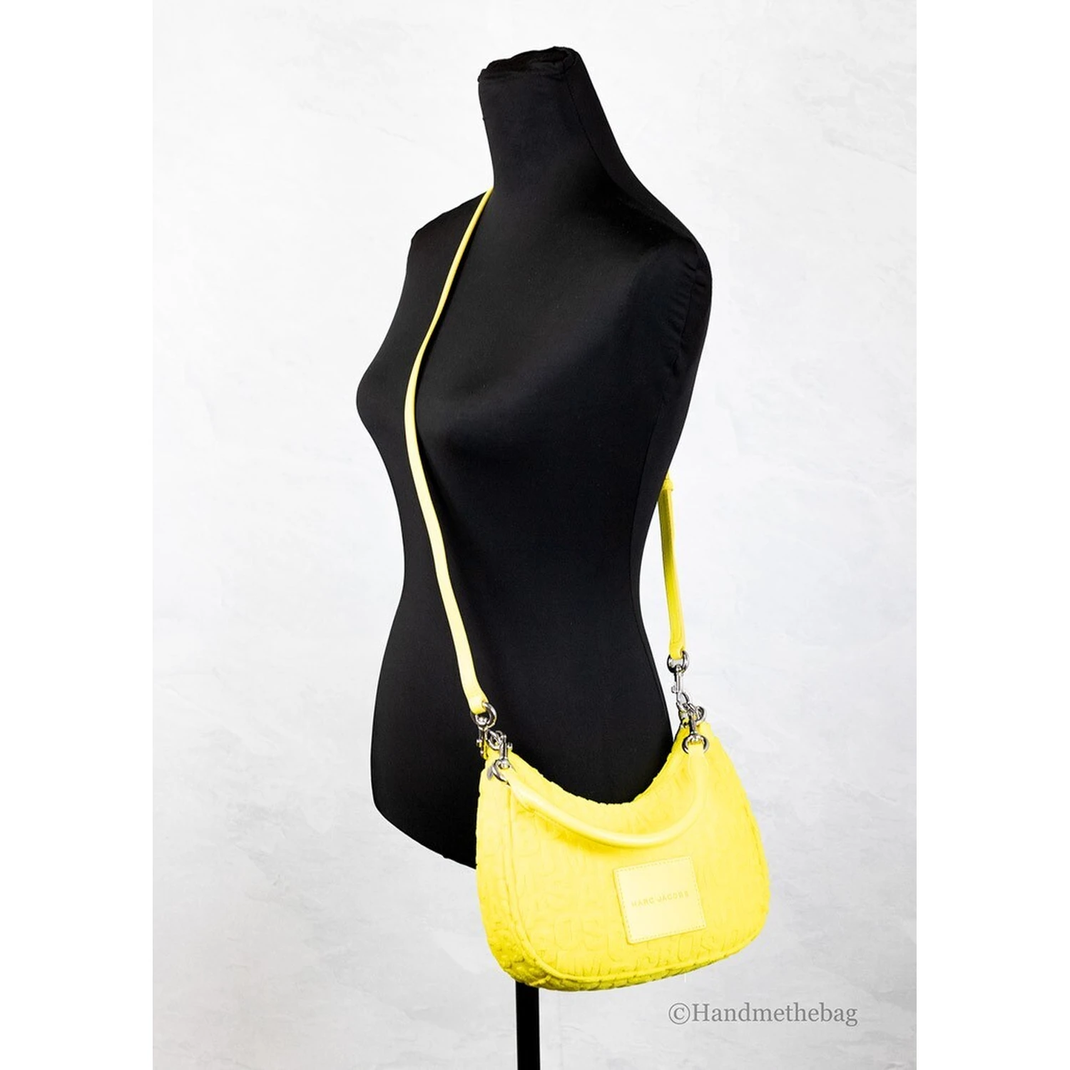 Marc Jacobs Monogram Terry Fabric Golden Kiwi Hobo Shoulder Bag Purse