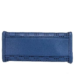 Marc Jacobs Mini Grind Blue Sea Perforated Leather Crossbody Tote Bag Purse