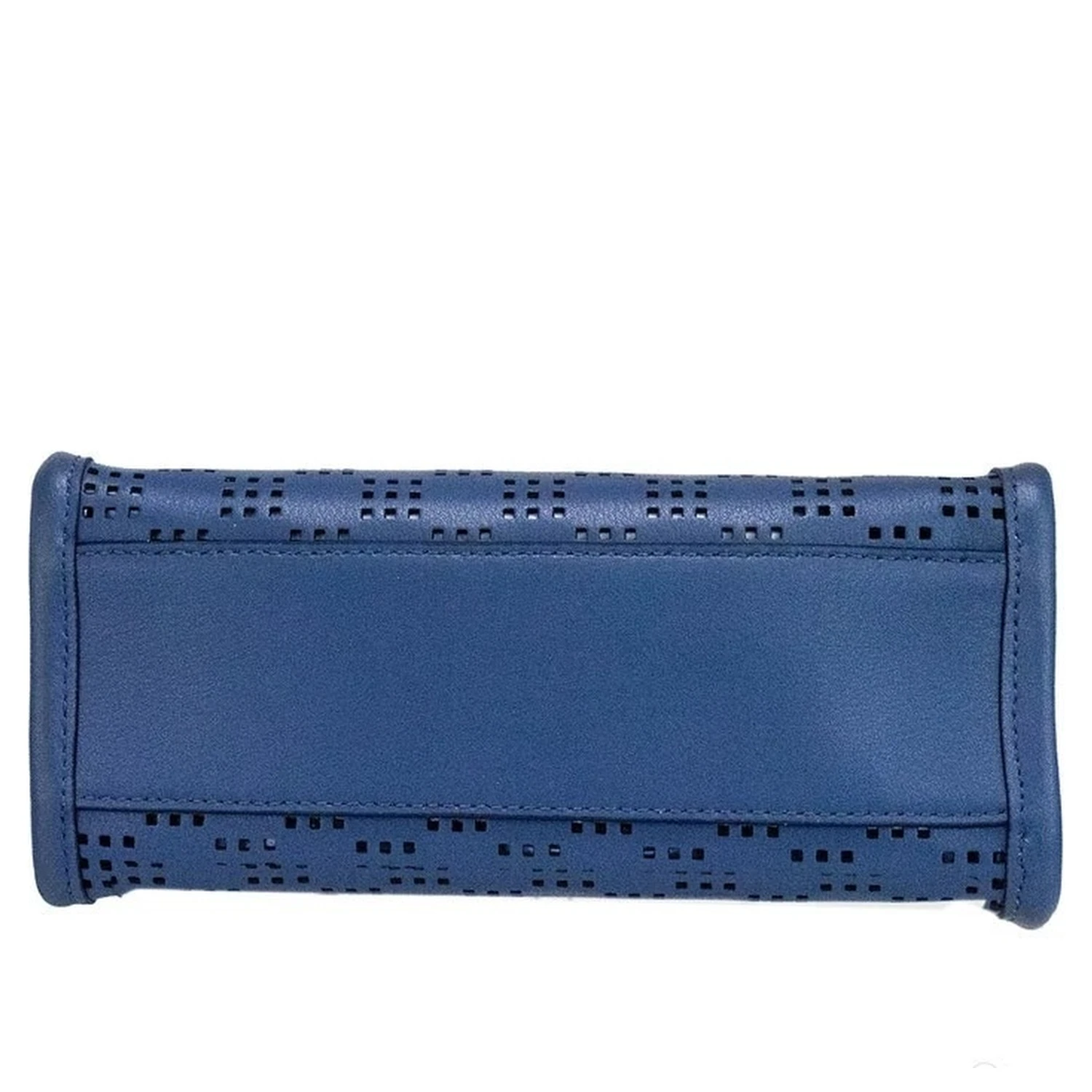Marc Jacobs Mini Grind Blue Sea Perforated Leather Crossbody Tote Bag Purse