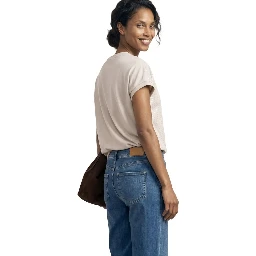 Beige Polyester T-Shirt