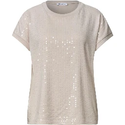 Beige Polyester T-Shirt
