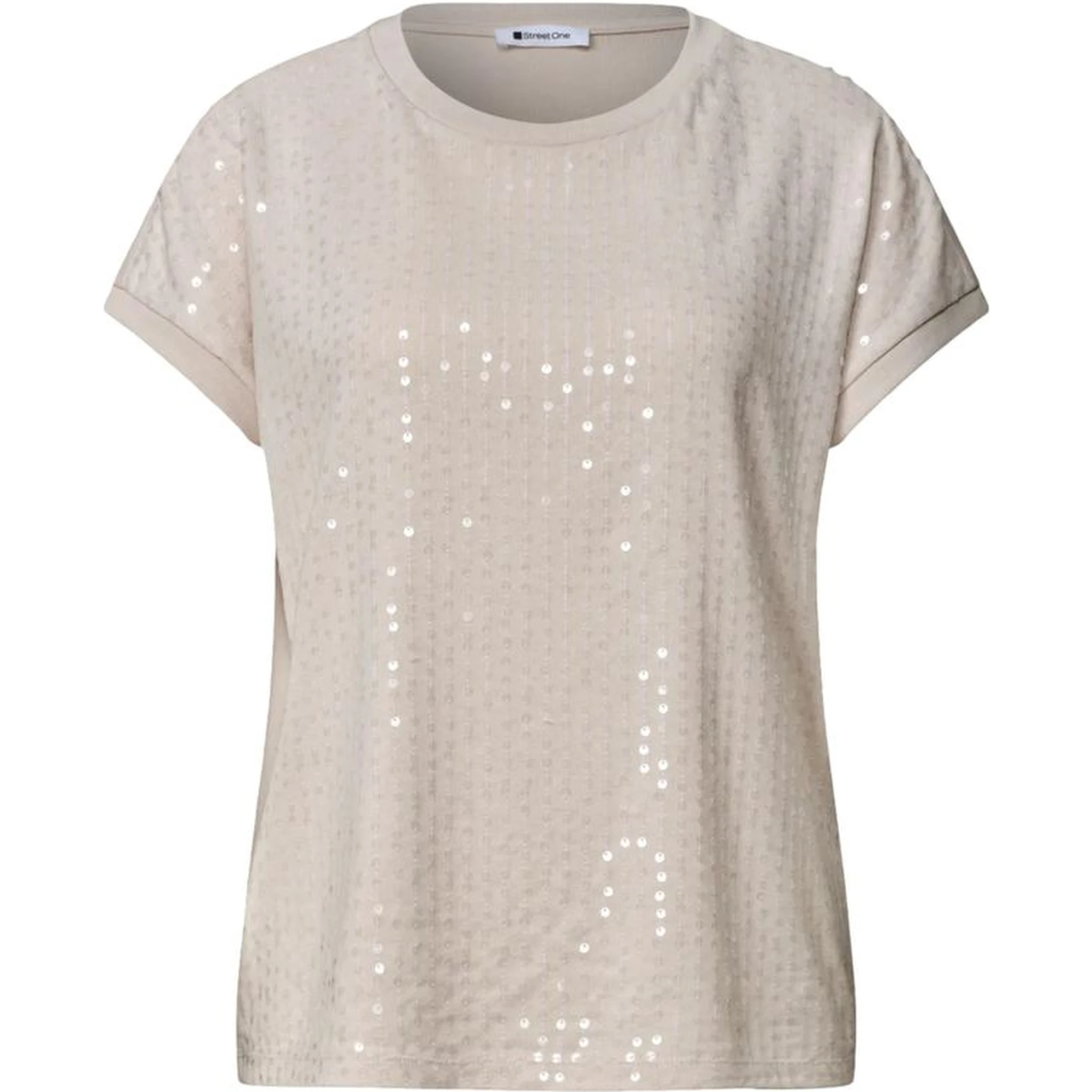 Beige Polyester T-Shirt