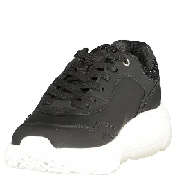 Black Polyurethane Women's Sneaker