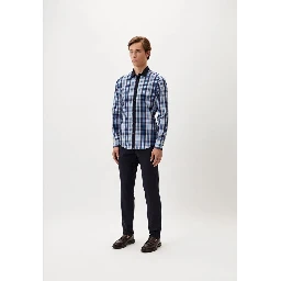 Navy Blue Cotton Pattern Shirt