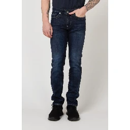 Blue Cotton Slim Fit Jeans